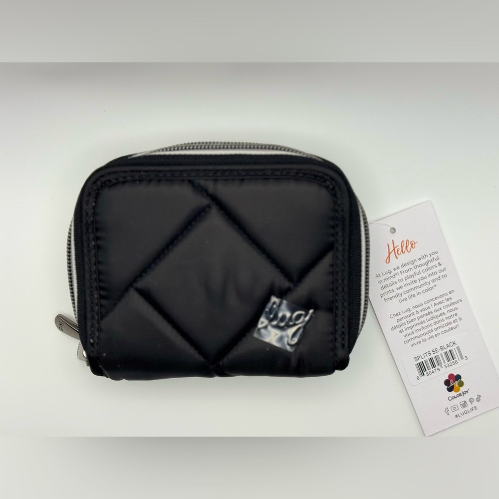 Lug Splits SE Wallet W/Contrast Zipper Tape - Black